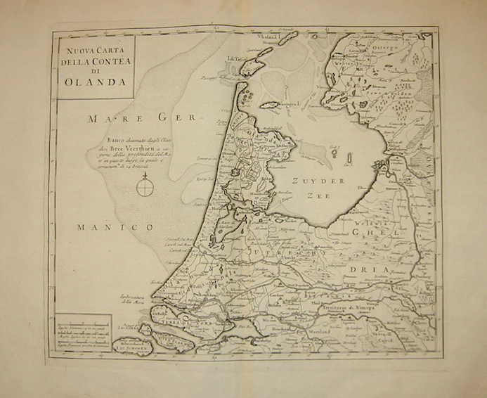 Albrizzi Giambattista (1698-1777) Nuova Carta della Contea di Olanda 1750 Venezia 